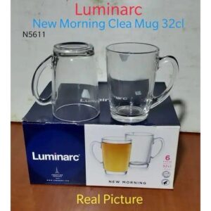 12 PCS OF CLEAR LUMINARC TEMPERED MUGS