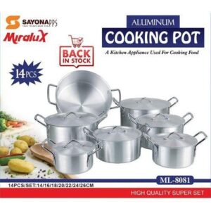 14 PCS MIRALUX STAILESS COOKWARE SET
