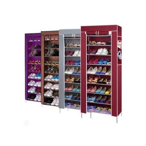 10 LAYER PORTABLE SHOE RACK WITH COVER - Image 3