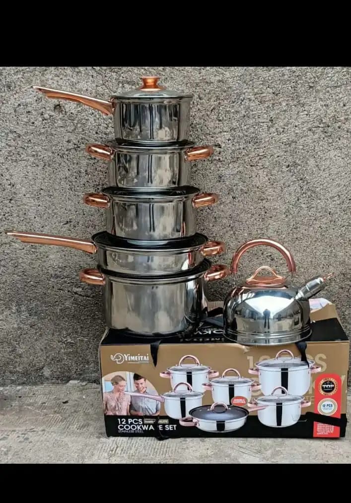 12 PCS YIMETTAI STAINLESS STEEL COOKWARE SET