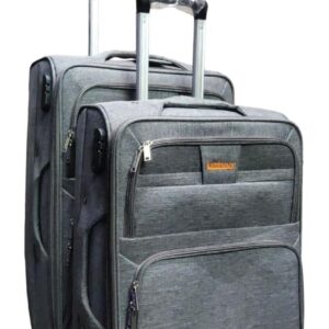 2 IN 1 LUMINEX 4 WHEELED FABRIC SUITCASES