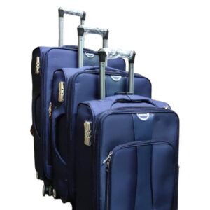3 IN 1 GOOD PARTNER 4 WHEELED FABRIC SUITCASES