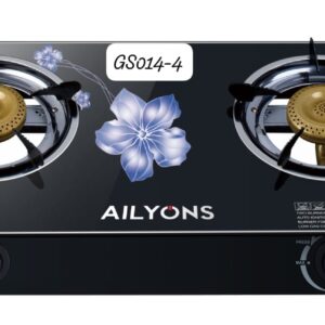 AILYONS 2 BURNER GLASS TOP GAS COOKER