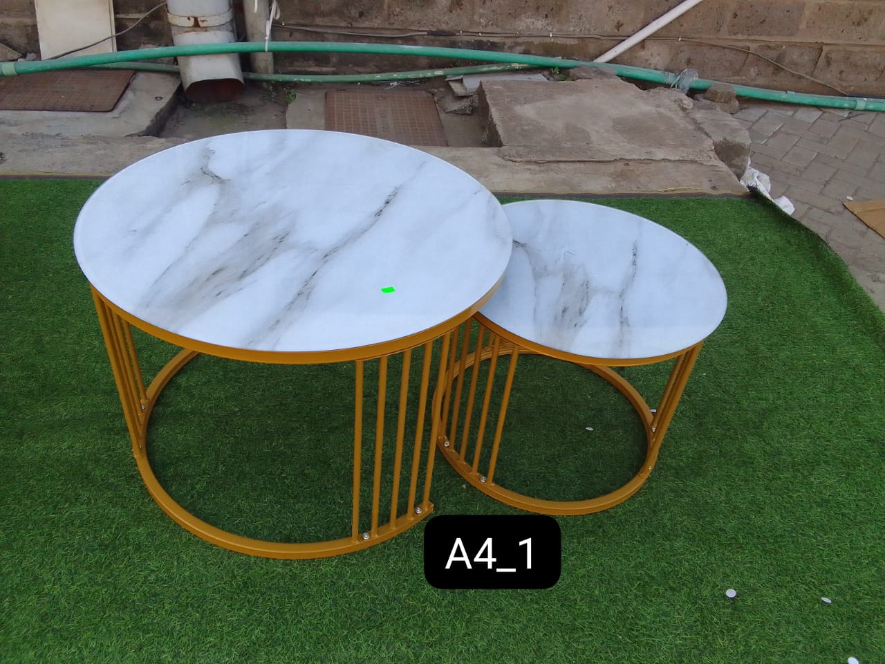 2 IN 1 MARBLE TOP EXECUTIVE NESTING COFFEE TABLE