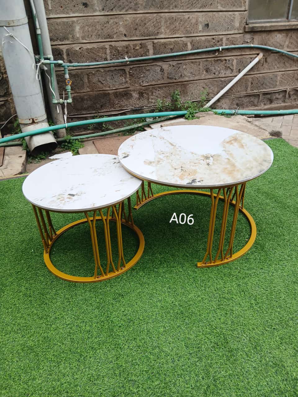 2 IN 1 PURE CERAMIC MARBLE TOP NESTING COFFEE TABLES