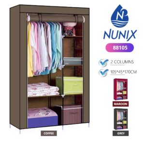 2 COLUMN METALLIC PORTABLE WARDROBE