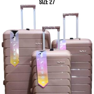 3 IN 1 FENGTIANLI PP RUBBER SUITCASE WITH DOUBLE ZIP (SIZE 27)