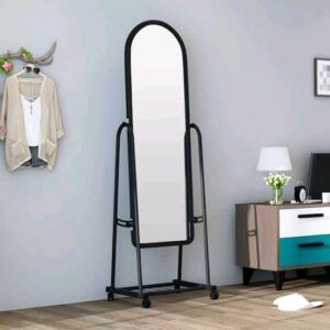 FULL LENGTH MOVABLE DRESSING MIRROR WITH RACK AND WHEELS