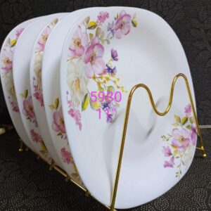 6 PCS SET OF FLOWERED CERAMIC SQUARE PLATES