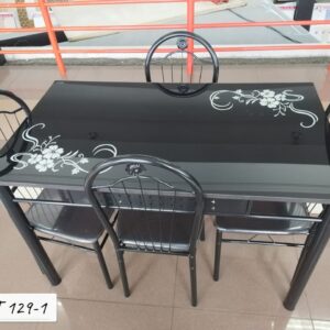 EXECUTIVE BLACK 4 SITTER DINNING TABLE & CHAIRS SET