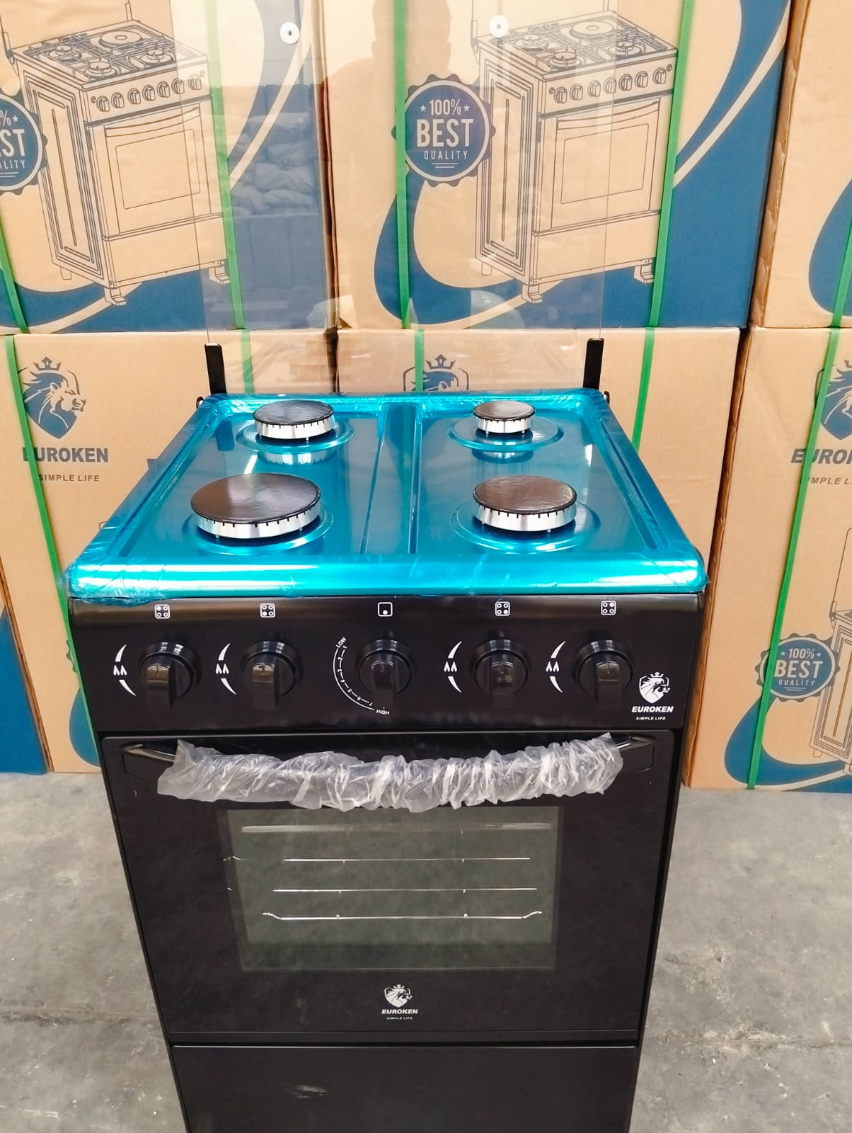 50 * 55CM EUROKEN FULL GAS FREE STANDING COOKER WITH ELECTRIC OVEN