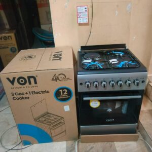 58 * 58 VON 3 GAS + 1 ELECTRIC PLATE STANDING COOKER WITH ELECTRIC OVEN