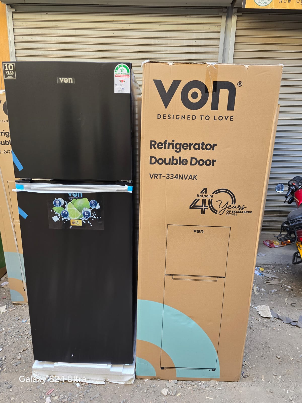 VON (VRT-334NVAK) 334 L DOUBLE DOOR NO FROST REFRIGERATOR