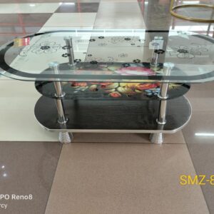 EXECUTIVE GLASS COFFEE TABLE WITH 2 STORAGE SHELVES