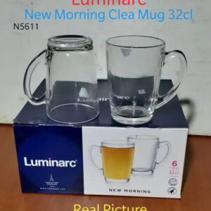 6 PCS SET OF  LUMINARC CLEAR MUGS