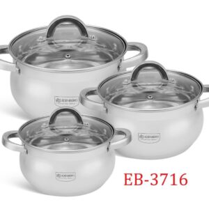 6 PCS EDENBURG STAINLESS STEEL COOKWARE SET