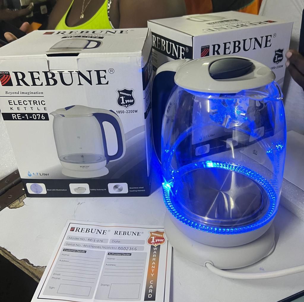 REBUNE 1.7 L GLASS ILLUMINATING ELECTRIC KETTLE