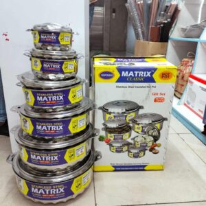 6 PCS MATRIX STAINLESS STEEL HOTPOT SET