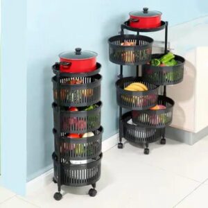 4 LAYER HARD PLASTIC ROTATING VEGETABLE/FRUIT RACK