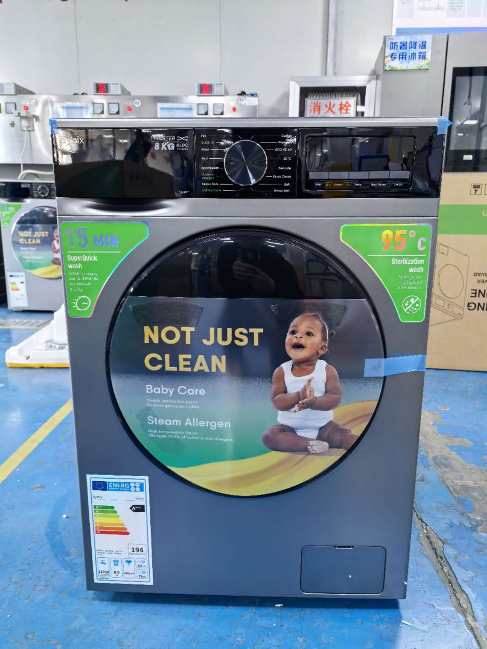 SYINIX 8 KG WSH & SPIN FRONT LOAD WASHING MACHINE