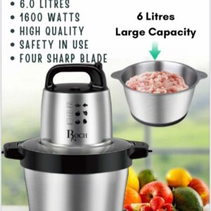 6 L ROCH STAINLESS STEEL ELECTRIC CHOPPER