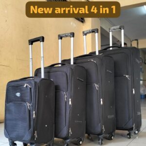 4 IN 1 LUXURIOUS FABRIC TRAVEL SUITCASES