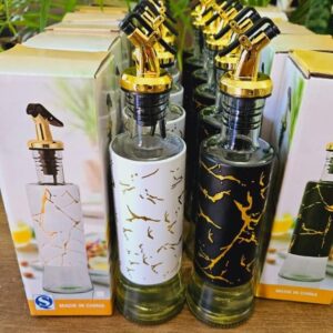 Glass Marble Oil/Vinegar Dispenser Bottle