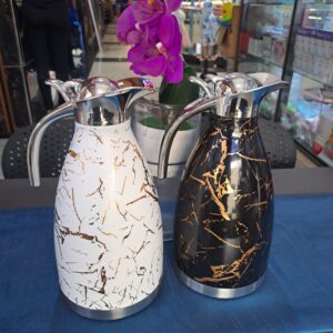 2 LITRES MARBLED STAINLESS STEEL VACUUUM FLASK