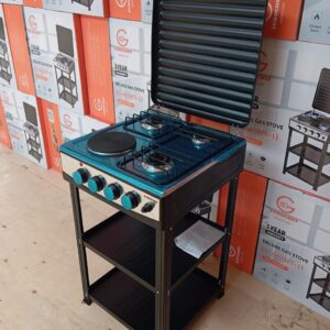 Eurochef 3 gas +1 electric standing cooker with shelves