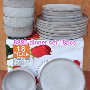 18 PCS HIGH QUALITY STONEWARE DINNER SET