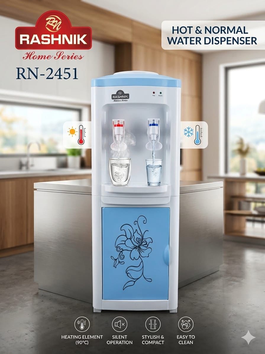 Rashnik Hot and Normal Water Dispenser – Instant Heating Table Top Water Dispenser for Home & Office Use