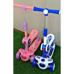 2-in-1 Kids Scooter – Adjustable Height, Foldable Design, And Rear Brake