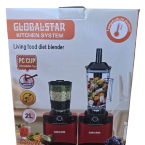 Globalstar 2-in-1 Commercial Blender | Heavy Duty High-Speed Smoothie and Grinder Machine