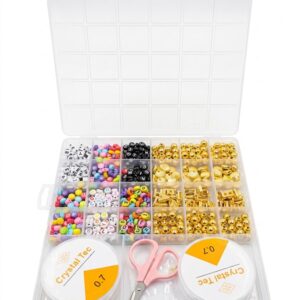 Jewellery Beads Set for Kids and Adults – DIY Bracelet, Necklace and Craft Making Kit