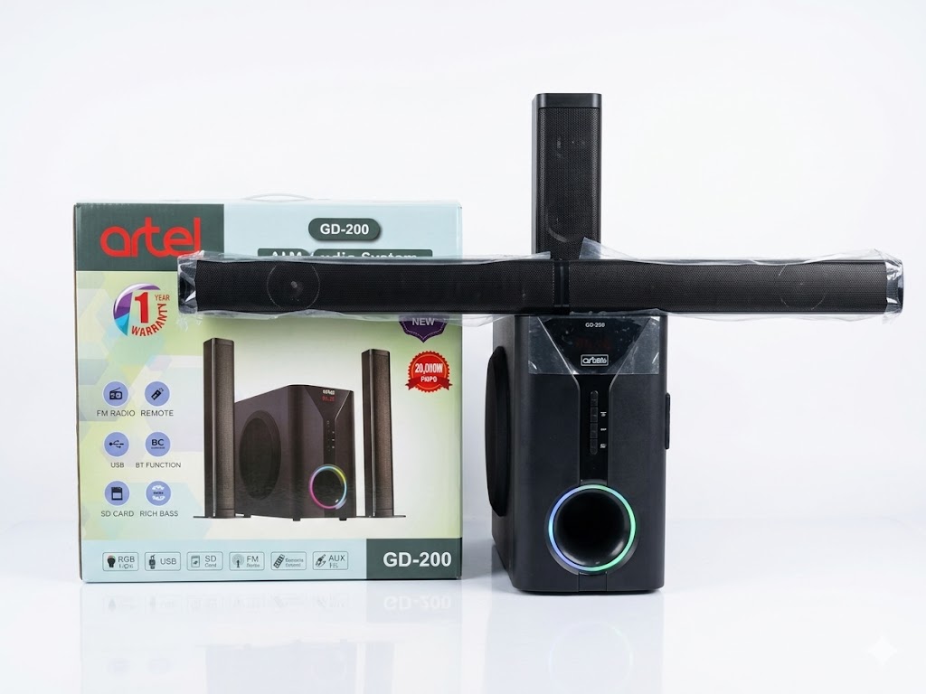 Artel V527 2.1CH Subwoofer System – Tall Boy Bluetooth, USB & FM Home Theater Speaker
