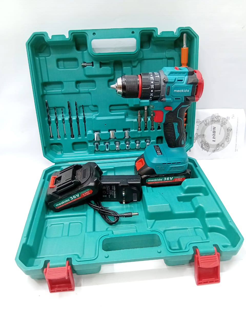 Meakida 36V Brushless Cordless Drill – High Power Rechargeable Drill & Screwdriver