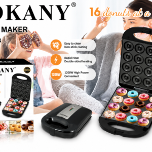Sokany SK-08023 Donut Maker – 16 Slots Fast Heating Non-Stick Electric Donut Baking Machine