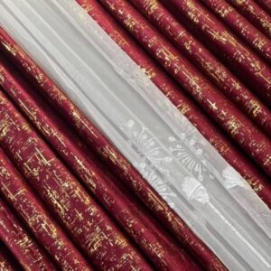 Marble / Velvet Curtain Set – 2Heavy Blackout Curtains + 1 Sheer Elegant Window Drapes