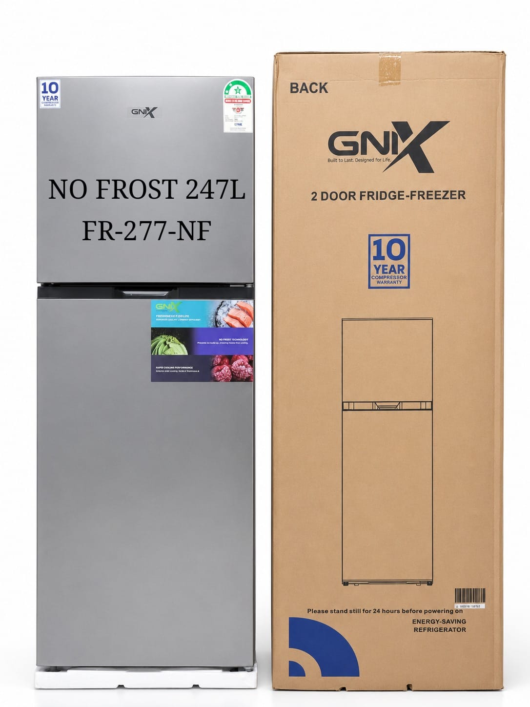 Gnix FR-277-NF 247L No Frost Double Door Refrigerator