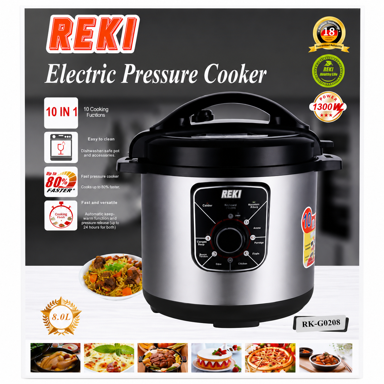 REKI 10 in 1 Electric Pressure Cooker 8L
