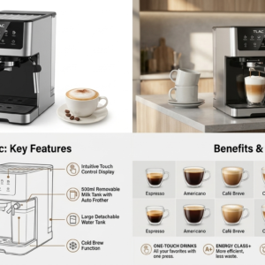 TLAC Espresso Coffee Machine TCFM101 – 1.8L