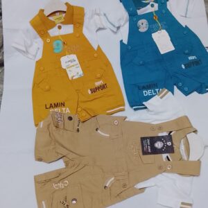 3 Piece Baby Suspender Suit Set – Stylish Infant Outfit for Boys & Girls | Premium Comfort Wear