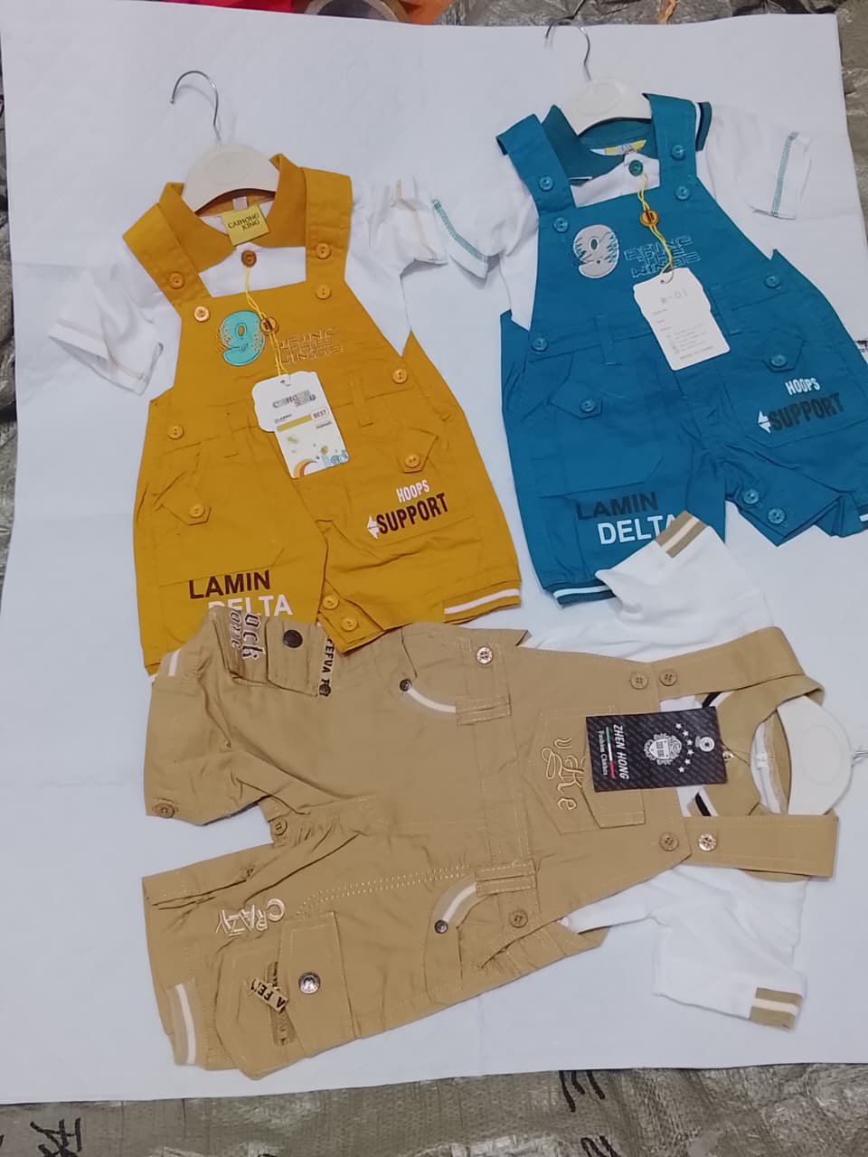 3 Piece Baby Suspender Suit Set β Stylish Infant Outfit for Boys & Girls | Premium Comfort Wear