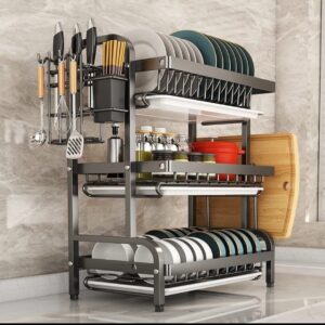 Black 3 Tier Dish Rack
