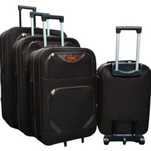 BONIAO 4 Piece Hardbody Fabric Suitcase Set