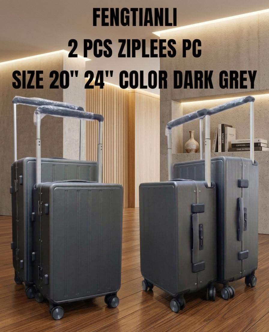 FENGTIANLI 2 Piece Zipless Hard Shell Travel Suitcase Set