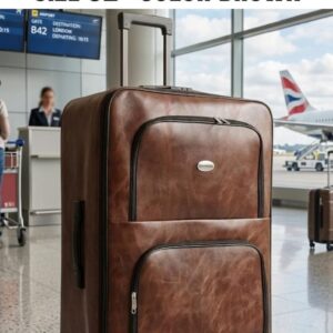 BONIAO Leather Suitcase – 32 Inch X-Large