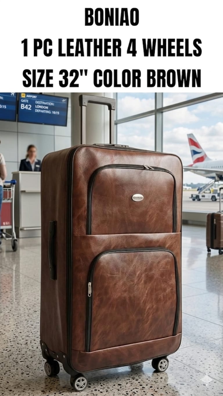 BONIAO Leather Suitcase – 32 Inch X-Large