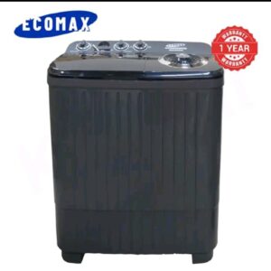 Ecomax 9.5kg Twin Tub Washing Machine | Semi Automatic Washer Spinner Heavy Duty Laundry Machine for Home Use