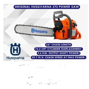 Original Husqvarna 272 Power Chainsaw 24β | Heavy Duty Petrol Chainsaw